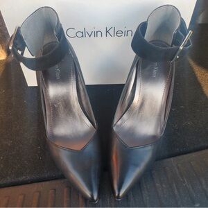 Calvin Klein Black Pointed Toe Heels